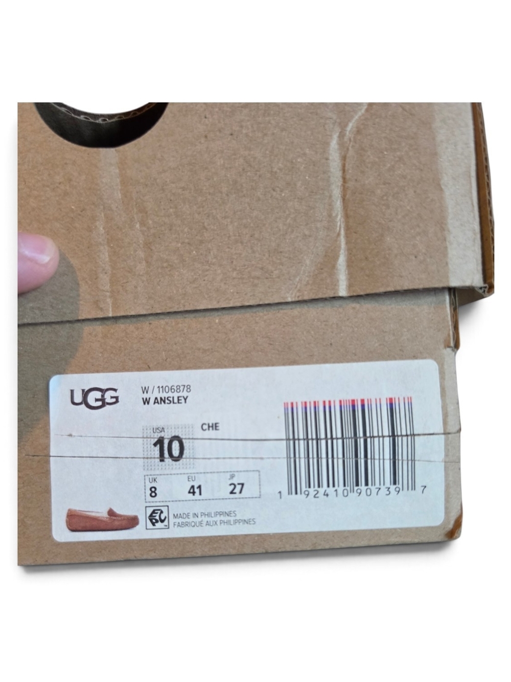 UGG Ansley Chestnut Suede Moccasin Slippers Women’s Size 10 w/ Box - Picture 6 of 6